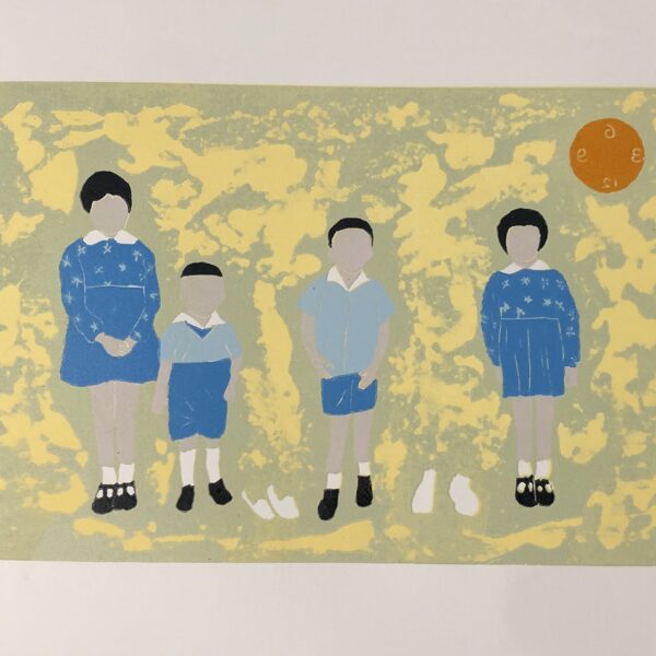 Visible. Invisible.|Etching on lino, Relief inks on paper|28x38cm|2025