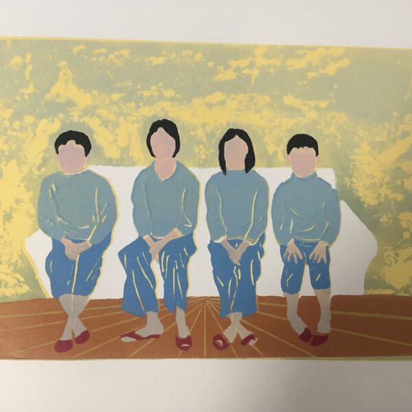 Visible. Invisible.|Etching on lino, Relief inks on paper|28x38cm|2025