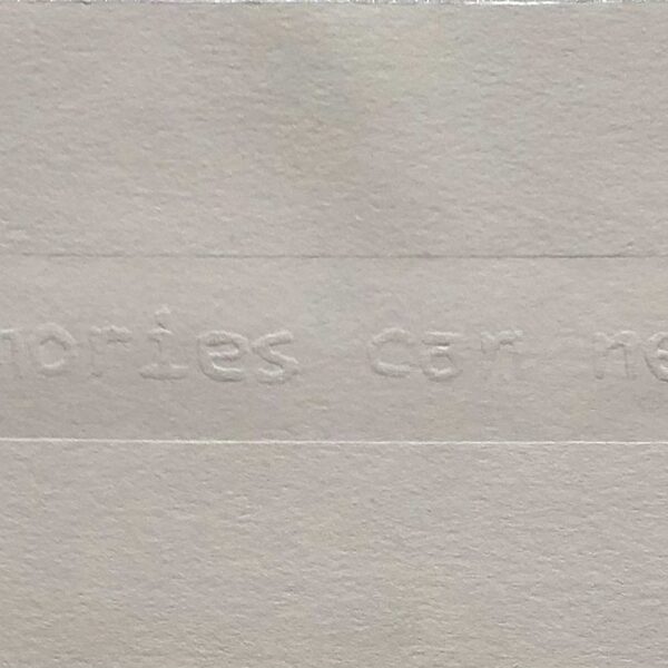 Visible. Invisible.|Embossing on paper|8.5x25.5cm|2025