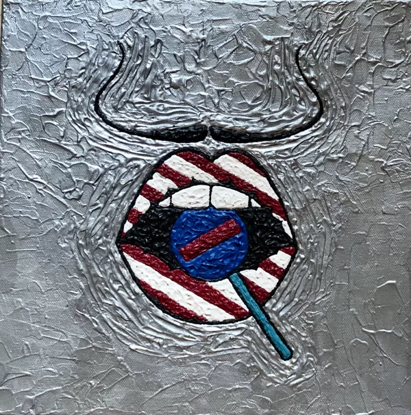 IN BETWEEN | Acrylic, mixed medium on canvas | 30cm x 30cm | 2023