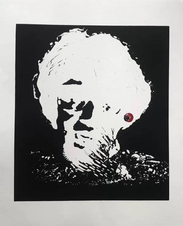 Visible. Invisible.|Etching on lino, Relief inks on paper|46x38cm|2025